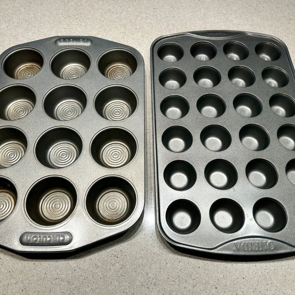 Bundle: Circulon 12-Cup &amp; Oneida 24-Cup Mini Muffin Pans